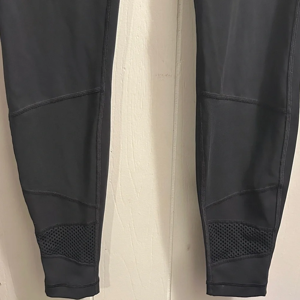 lululemon athletica Dark Gray Leggings with Mesh Accents
